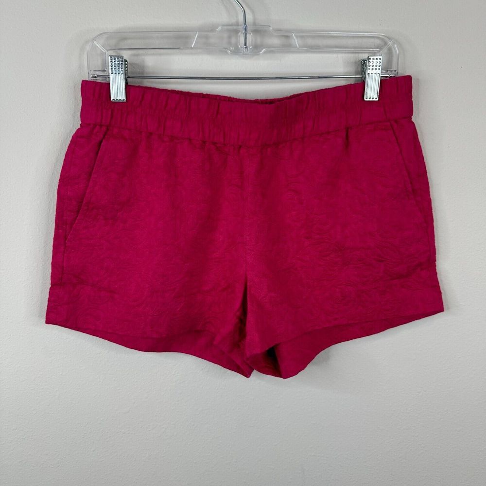 J Crew Womens Shorts Size 4 100% Cotton Jaquard‎ Pull On Pink Casual Summer